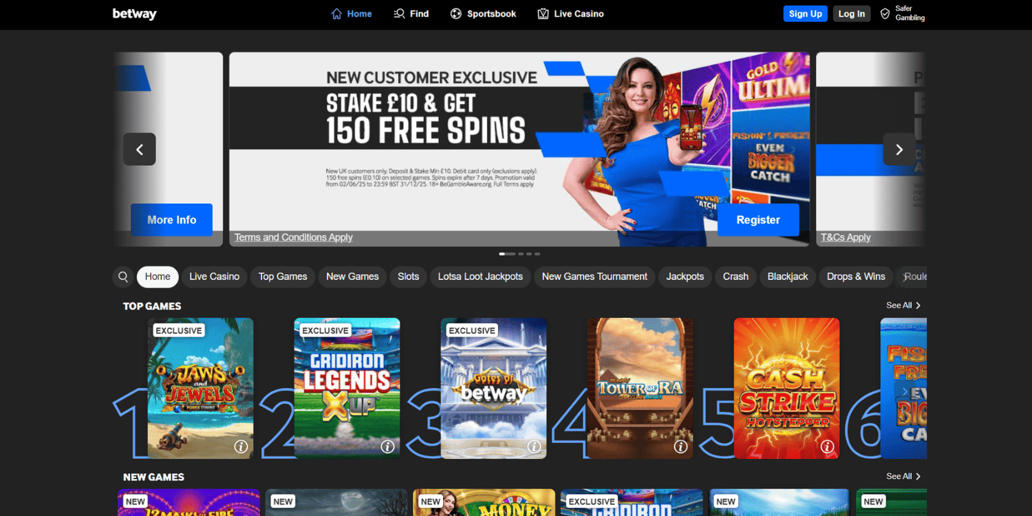 Betway Bookmaker Not on Gamstop
